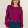 Pull réversible femme violet